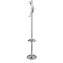 Kerkmann Adria floor standing rack, 5 hooks, umbrella stand &amp; drip tray, H 1800 x ø 310 mm, steel, aluminium fibre.