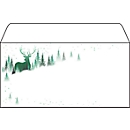 Kerst-enveloppe "Christmas Forest", 25 enveloppen zonder venster, DIN-lang, inkjet &amp; laserprinter