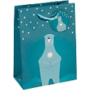 Kerstcadeauzakje Sigel 'Polar Bear', 5 stuks, B 170 x H 230 mm, papier, petrol