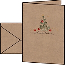 Kerstkaarten Sigel 'Kerst met appels', incl. enveloppen, DIN A6, 10 stuks, bruin kraftpapier