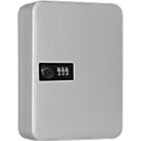 Key box SK 20 ZK, for wall-mounting, 20 hooks, door hinge right, mechanical combination lock, incl. anchoring material, W 180 x D 80 x H 250 mm, powder-coated sheet steel, light grey RAL 7035