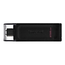 Kingston DataTraveler 256Go USB-C 3.2 Gen 1 70 - 256 Go - USB Type-C - 3.2 Gen 1 (3.1 Gen 1) - Casquette - 7 g - Noir
