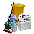 Kit d'intervention blanc pour les huiles dans un conteneur mobile, capacité d'absorption 200 L, 167 p. dans le set