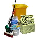 Kit d'urgence anti-fuites dans caisson mobile, 167 p., pour produits chimiques, capacité d’absorption 200 L