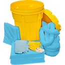Kit d'urgence anti-fuites (huile, bleu) dans baril de sécurité, pour diff. types d'huiles