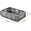 Klappbox, recycelbar & stapelbar, Traglast 20 kg, 600 x 400 x 170 mm, grau