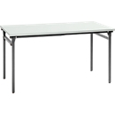 Klapptisch, stabiles 4-Fußgestell mit Spezial-Klappbeschlag, B 1200 x T 800 x H 725 mm, lichtgrau/schwarz