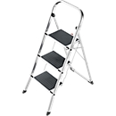 Klapptritt Hailo K60 StandardLine, 3 Stufen, Arbeitshöhe 2,70 m, Sicherheitsbügel & Klappsicherung, bis 150 kg, Aluminium, silber