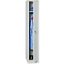 Kledinglocker, 1 deur, B 400 x H 1800 mm cilinderslot, lichtgrijs