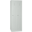 Kledinglocker, 2 deuren, B 800 x H 1800 mm cilinderslot, lichtgrijs
