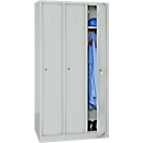Kledinglocker, 3 deuren, cilinderslot, B 1118 x H 1800 mm lichtgrijs