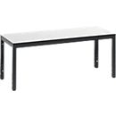 Kleedbank Basic Plus, voor vochtige ruimtes, zonder rugleuning, 4-poots frame zwartgrijs RAL 7021, zonder schoenenrek, B 1000 mm, decor wit