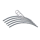 Kleerhanger - stalen - L 440 mm - chroom - 5 stuks