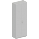 Kleerkast TETRIS SOLID - B 800 x D 412 x H 2239 mm - 1 legbord en kledingstang - afsluitbaar - blank alu en lichtgrijs - ons merk Schäfer Shop Genius