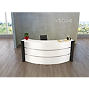 Kleine ontvangstbalie Faro, met legbord en zijpanelen, B 2550 x D 1200 x H 1120 mm, wit/antraciet