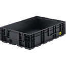 Kleinladungsträger RL KLT 6115 ESD, Kunststoff, B 600 x T 400 mm, bis 20 kg, schwarz ableitend