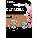 Knopfzellen Duracell CR2025, Lithium, 3 V, 170 mAh, Ø 20 x H 2,5 mm, 2 Stück