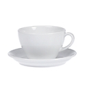 Koffie kopjes set BISTRO, 6 kopjes &amp; schotels, elk 0,2 l, H 65 mm, porselein, wit, 6 kopjes &amp; schotels, elk 0,2 l.