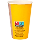 Koffiekopje, voor 0,3 l, Ø 80 x H 116 mm, bedrukt karton, beige-zwart, 50 stuks