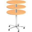 Kolomtafel JENA, Ø 800 mm, H 720 - 1100 mm, beukenpatroon