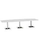 Konferenztisch, bis 12 Personen, Boot, Standfuß, B 3500 x T 1200 x H 720-820 mm, weiß/silber