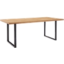 Konferenztisch FRED, Rechteck, Bügelfuß, B 1800 x H 750 mm, Wildeiche massiv/schwarz