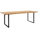 Konferenztisch FRED, Rechteck, Bügelfuß, B 2000 x H 750 mm, Wildeiche massiv/schwarz