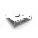 Konferenztischsystem IDEA, Quadrat 16 Plätze, B 3200 x T 3200 mm, weiß/aluminium