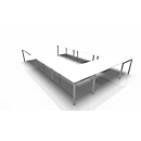 Konferenztischsystem IDEA, U-Form 16 Plätze, B 3200 x T 4800 mm, weiß/aluminium