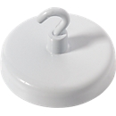 Kraftmagnet mit Haken, Ø 36 mm, Haftkraft  ca. 10 kg, weiss, 5 Stück