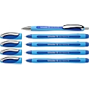 Kugelschreiber Etui Schneider, 4 x Slider Memo XB Schreibfarbe schwarz + 1 x Slider Rave XB Schreibfarbe blau, dokumentenecht, ViscoGlide®-Technologie