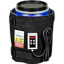 Kuhlmann Fass-Heizmanschette, digital, für 25-30 l Stahl oder Kunststofffässer, 225 W, 0-90°C, IP40, B 1200 x T 10 x H 400 mm, schwarz