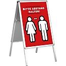 Kundenstopper, Format A1, beidseitig nutzbar, Antireflex-Folie, wetterfest, B 639 x T 700 x H 1120 mm, ohne Plakat