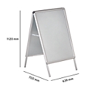 Kundenstopper, Format A1, beidseitig nutzbar, Antireflex-Folie, wetterfest, B 639 x T 700 x H 1120 mm, ohne Plakat