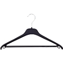 Kunststof kleerhanger HL240, met stang, B 400 mm, zwart