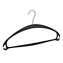Kunststof kleerhanger Rudolf Weber KG Vega, hangerdikte 12 mm, draaibare haak, 10 stuks, zwart