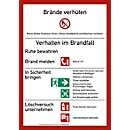 Kunststofbord "Brandveiligheidsvoorschriften"