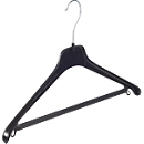 Kunststoffkleiderbügel HL245, mit Steg, B 450 mm, schwarz
