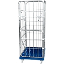 Kunststoffrollplatte, 2 Seitengittern, 1 Rückwand, 2 halbe Vorderwände, enzianblau RAL5010
