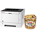 Kyocera Laserdrucker ECOSYS P2040dn, S/W, Duplex/Mobildruck, USB/LAN/WLAN, bis A4, mit Toner + Box mit 100 x Minibeutel Fruchtgummi HARIBO Goldbären