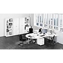 L-shaped desk ULM, left or right, W 2000 x D 1200 x H 650-850 mm, white