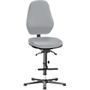 Laboratory Swivel Chair Basic, with stirrup, synthetic leather, Stamskin Top grey