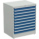 Ladekast, 9 schuifladen, B 910 x D 715 x H 1100 mm