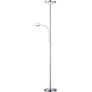 Lampadaire LED ACKBAR, plafonnier à intensité variable 1700 lm avec 18 W &amp; bras de lecture 350 lm avec 4 W, 3000 K, tête de projecteur ronde