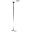 Lámparas de suelo LED, de regulación continua, iluminación directa e indirecta, H 1950 mm, 2 x 30 W, aluminio plateado