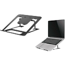 Laptopstandaard NewStar NSLS085BLACK, voor laptops 10-17″ & tot 5 kg, 6-staps handmatige hoogteverstelling, inklapbaar, zwart.
