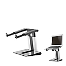Laptopstandaard NewStar NSLS200, voor laptops 10-17″ & tot 5 kg, 6-staps handmatige hoogteverstelling, inklapbaar, zilver-zwart.
