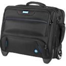 Laptoptrolley STOP, für 1 Notebook bis 17", Hauptfach & 3 Reissverschlussfächer, Netztasche, Laufrollen, Recycling-PET, schwarz