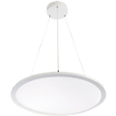 LED pendant light FRISCH-Licht, light color neutral white, PMMA/aluminum, Ø600 x H 14 mm, 58 W, 6400 lumen