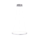 LED pendant luminaire CIRCLE, silver, light colour warm white, 19 W, d 390 mm